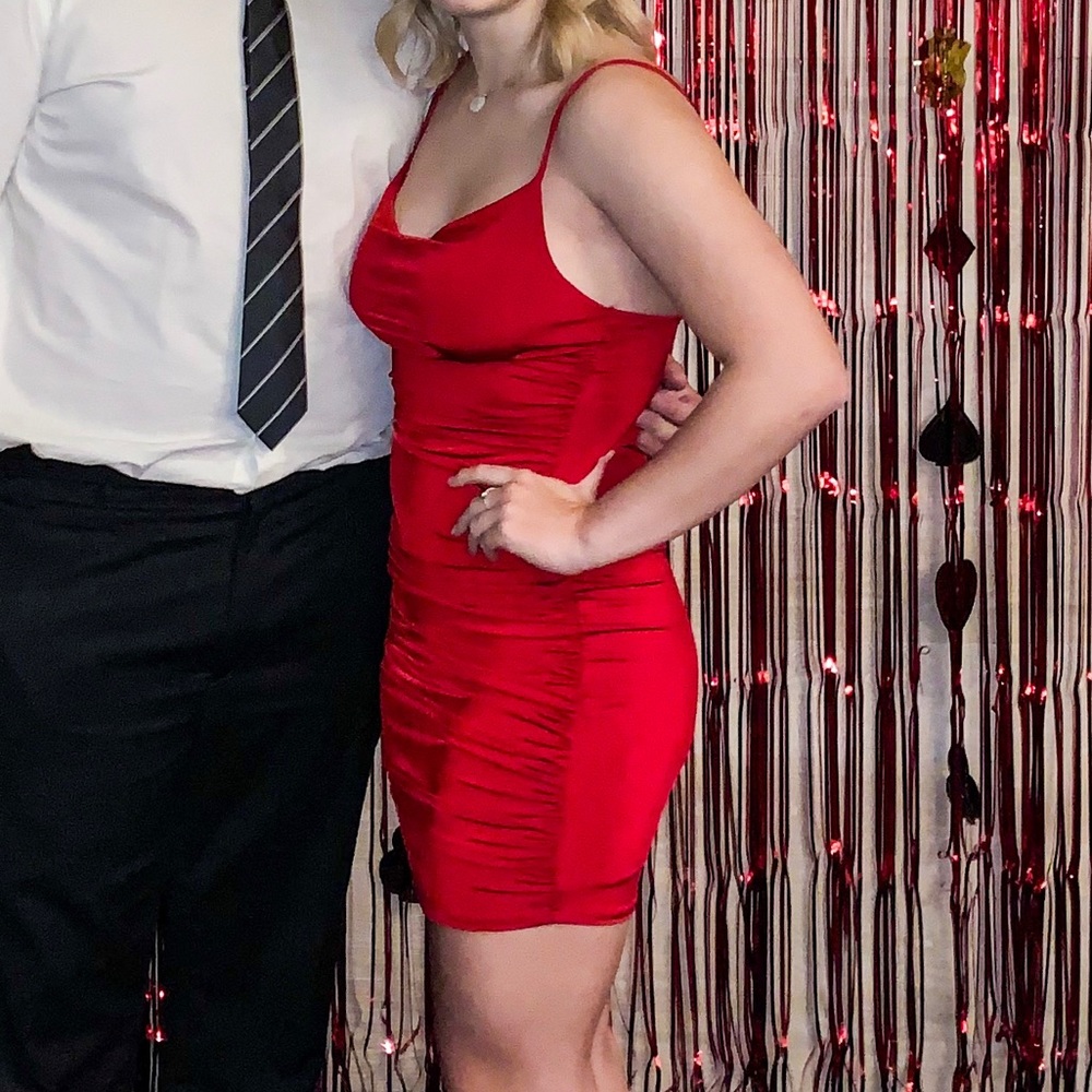 Blue Blush Red Semi-Formal Dress